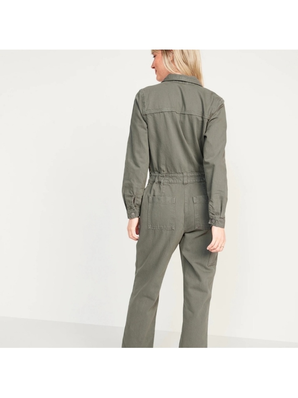 Old Navy Green Denim Jumpsuit - Picture 2 of 5